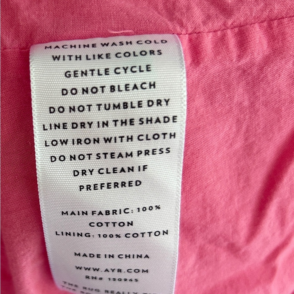 AYR The Triple Threat Skirt Size S AGUA FRESCA (Pink) Crinkle Cotton - Picture 6 of 10